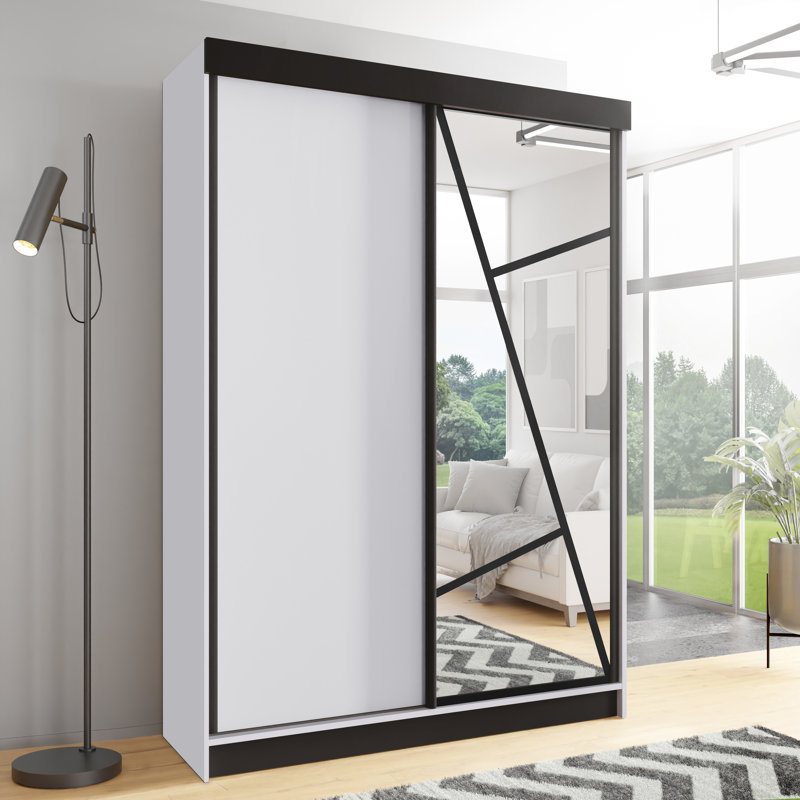Cecillia 2 Door Wardrobe, 205cm H x 170cm W x 60cm D, White