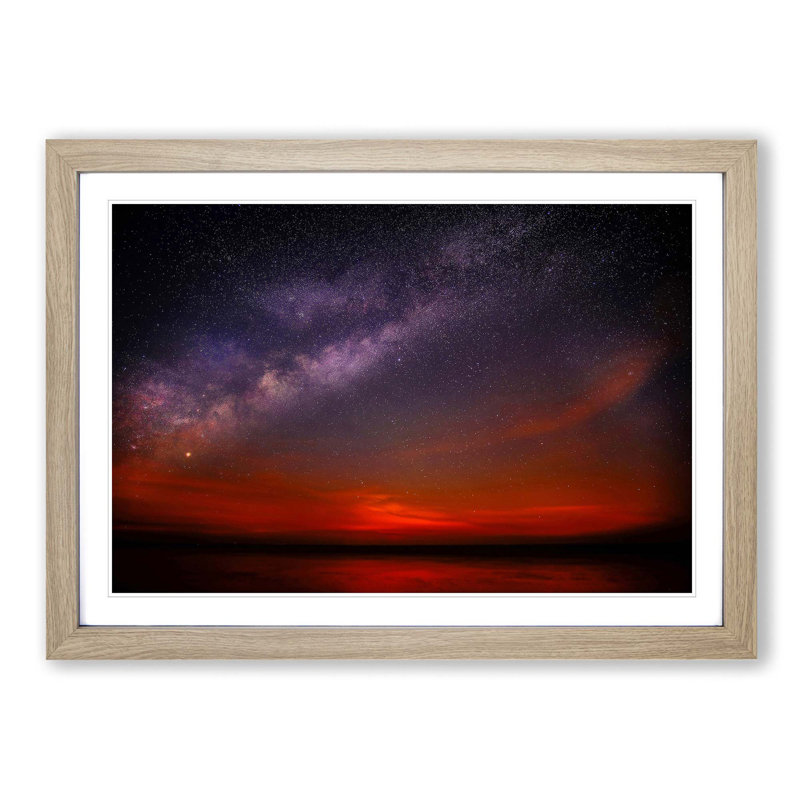 Beauty Of The Milky Way - Single Picture Frame Print, Oak Framed, 33cm H x 45cm W x 2cm D