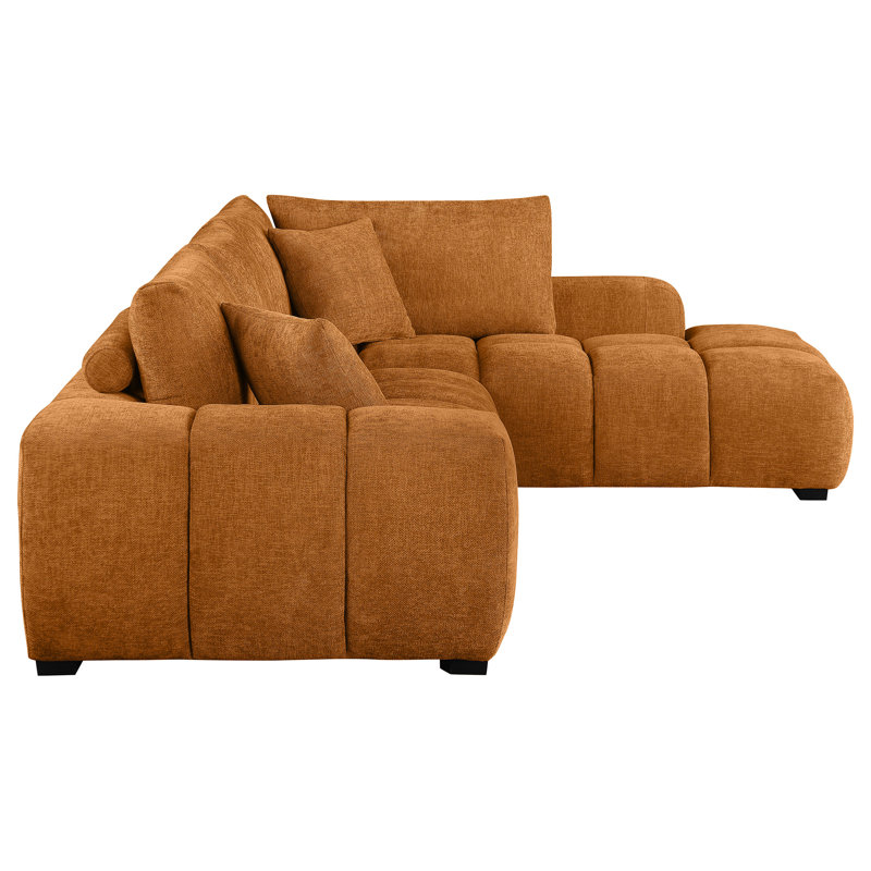 Canapé modulaire rembourré Gulshana, Tissu ambré