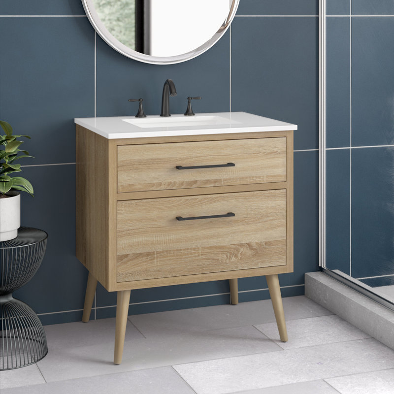Ensemble de meuble-lavabo simple 30 po Burkley, Bois de manguier