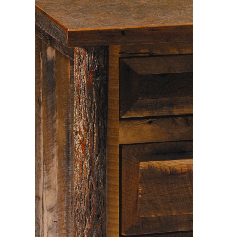 Meuble-lavabo en bois de grange Fireside Lodge, Avec surface stratifiée, Pieds en bois de grange, Lavabo double