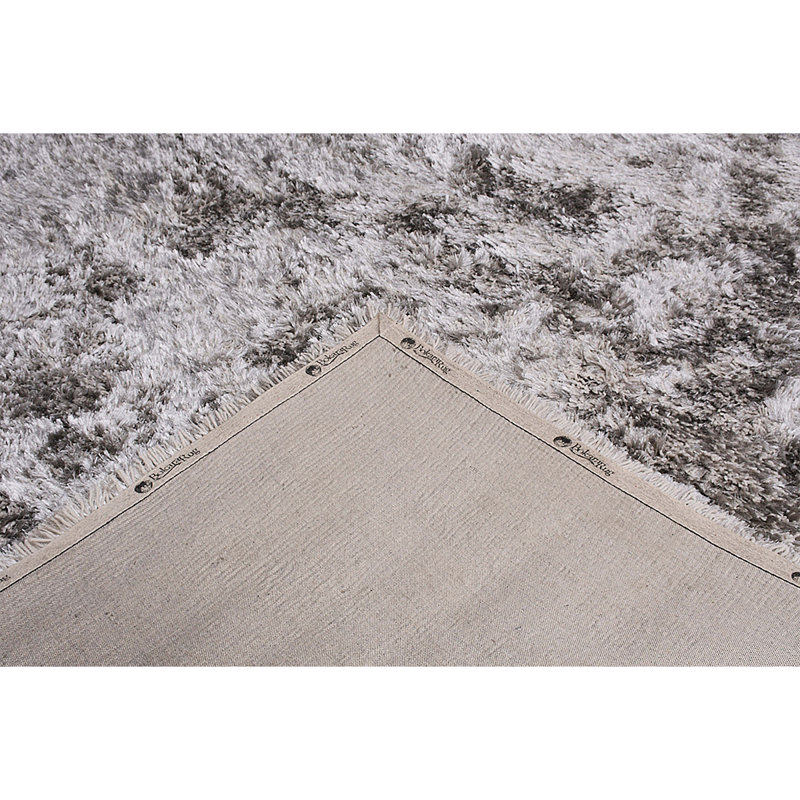 Tapis argent noué à la main de haute qualité, Rectangle de 10 pi x 14 pi