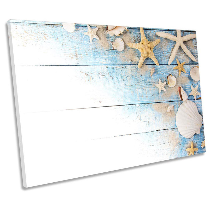 Z0636 Shabby Elegance Seaside Bathroom - Wrapped Canvas Print, 81.3cm H x 121.9cm W
