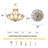 4 Light Dimmable Vintage Lotus Glass Flush Mount Ceiling Light
