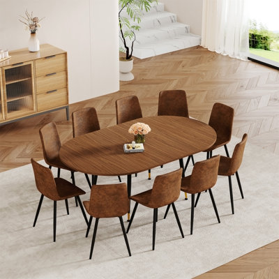 Walnut Oval Extendable Dining Table