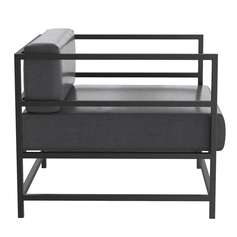 Fauteuil club Delano, non, Tissage uni ardoise coulée Sunbrella®, Gris Tex