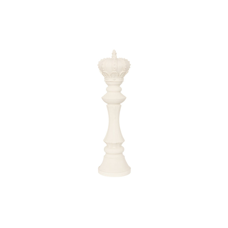 King Chess Sculpture, Cast Stone White, Small