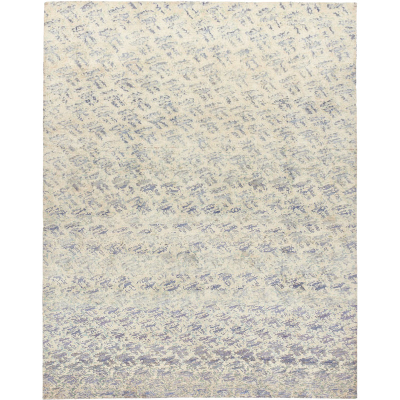 White Alchemy Modern Wool Silk Blend Rug - 8'1"x 10'