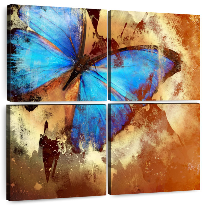 Papillon bleu Brampt, H 26 po x l 26 po