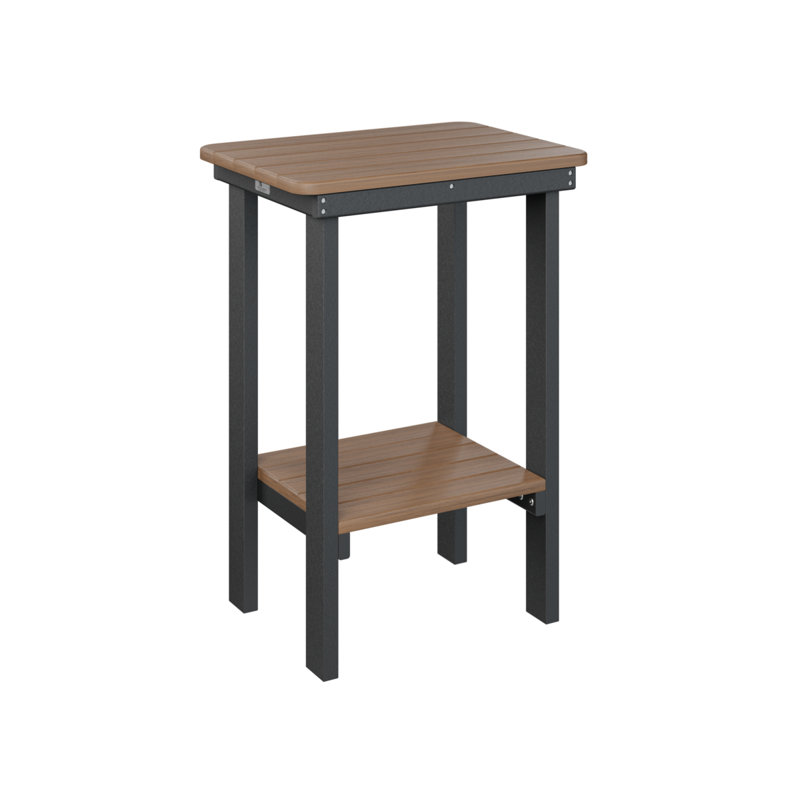 Outdoor Rectangle Side Table, Black, Antique Mahogany