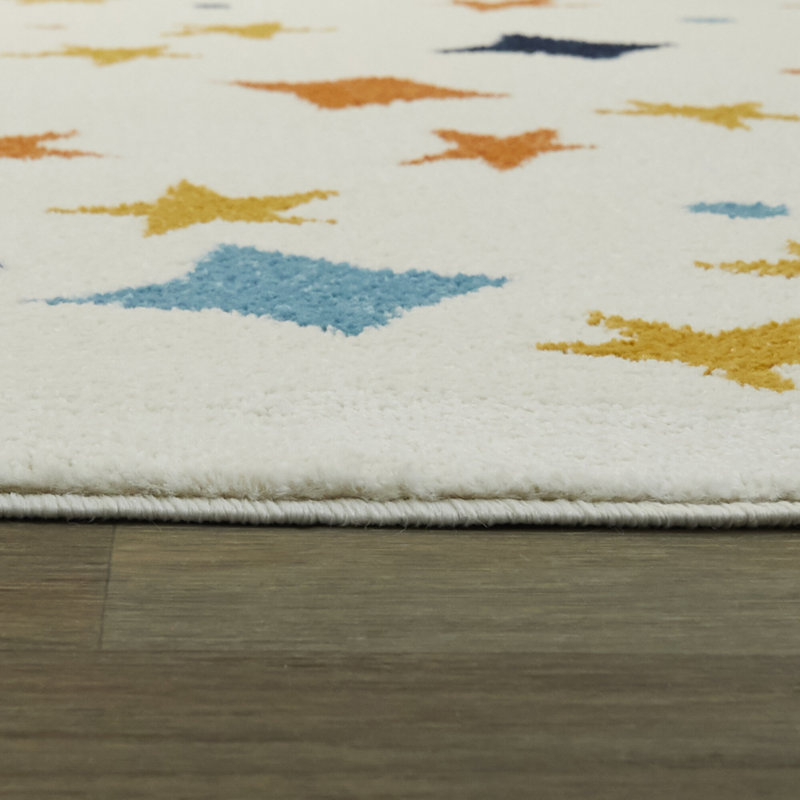 Ariadna Rectangle Geometric Polypropylene Plastic Rug, Rectangle 5'3" x 7'