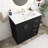 30'' Solid Wood Frame Black Freestanding Bathroom Vanity Set With Ceramic Top