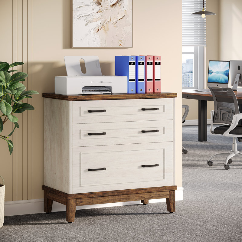 3-drawer File Cabinet, Lateral Filing Cabinet For A4/letter/legal Size