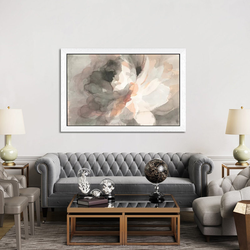 Abstract Peony by Danhui Nai - Print on Canvas, White Framed, 152.5 cm H x 101.5 cm W