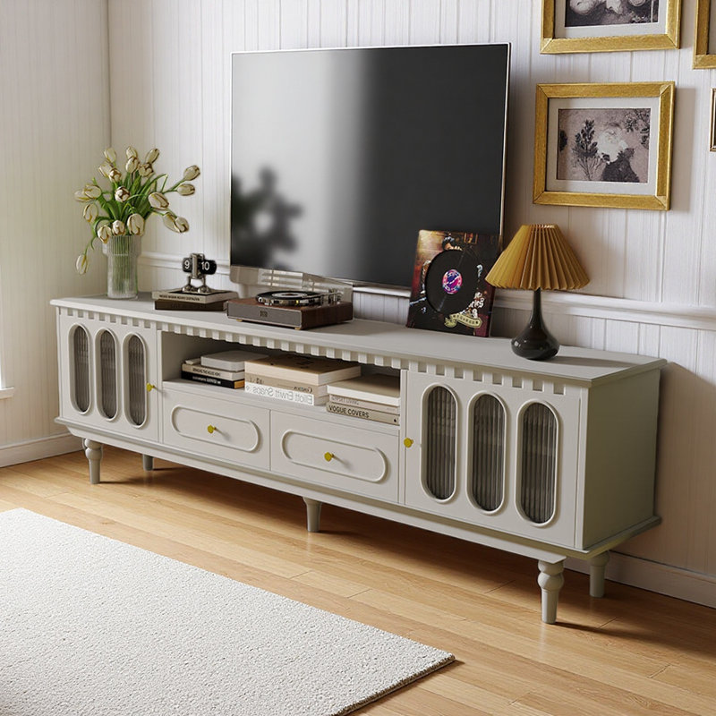 Meuble télé de luxe rétro français, Blanc cassé