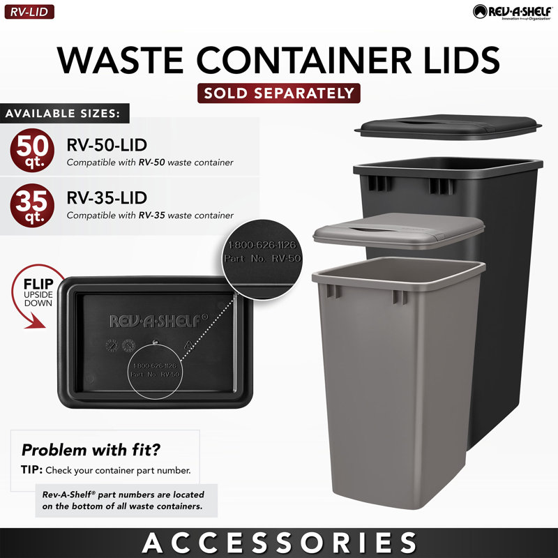 White Plastic Pull-Out Kitchen Waste Container with Soft-Close Slides