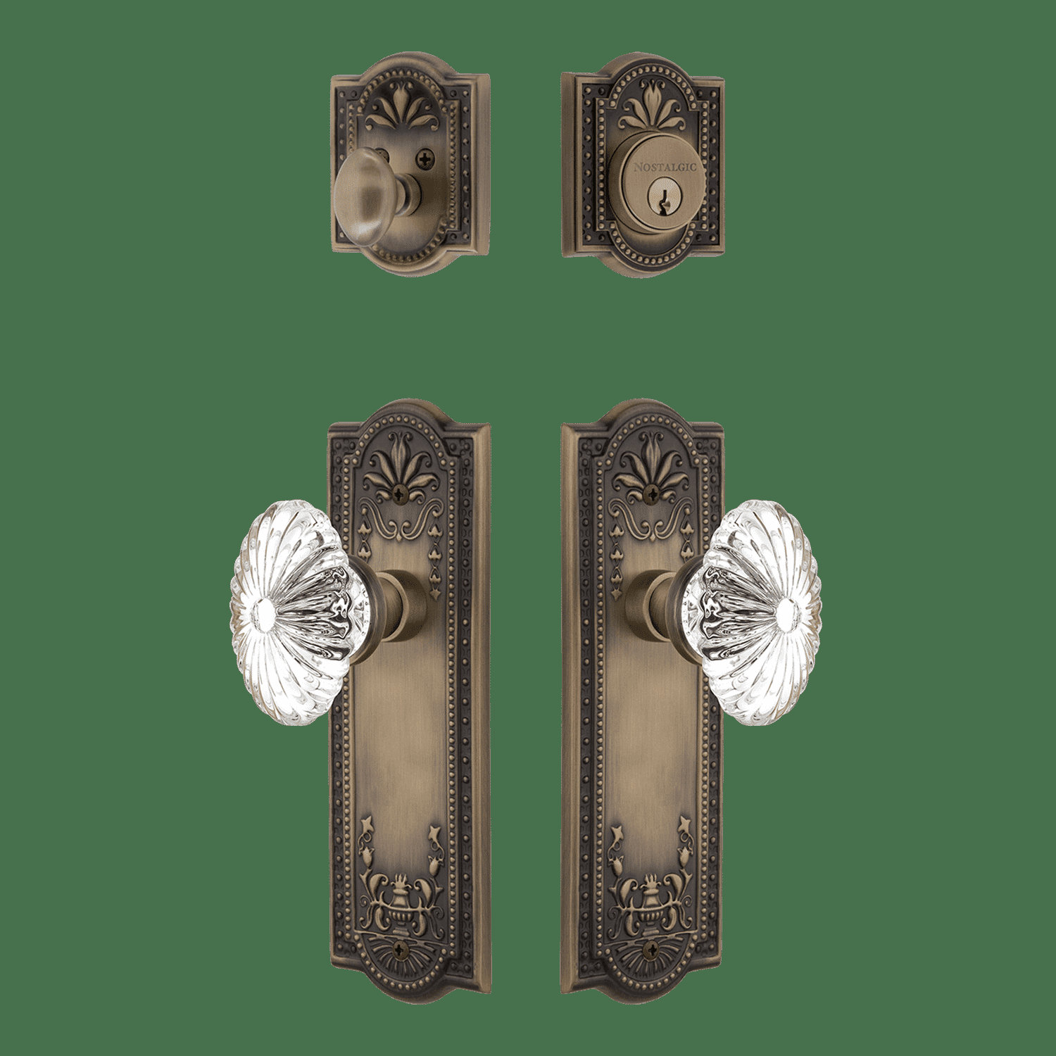 Nostalgic Warehouse Meadows Entry Set with Oval Fluted Crystal | Wayfair