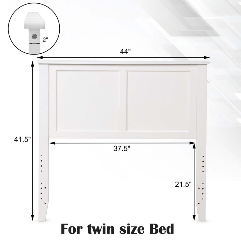 Tête de lit simple à panneau Jawon, Blanc