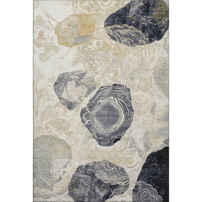 Premium Machine Washable Mehara AMF1686 Geometric Rug, Rectangle 8' x 10'