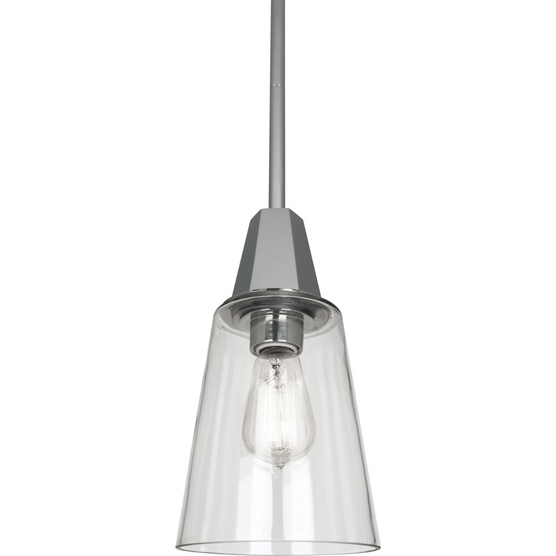 Luminaire suspendu Wheatley, Transparent, Chrome poli