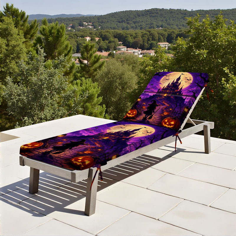 Coussin de patio intérieur d'extérieur de 3 po Peenoke Castle Haunted Castle Full Moon Halloween Decorations