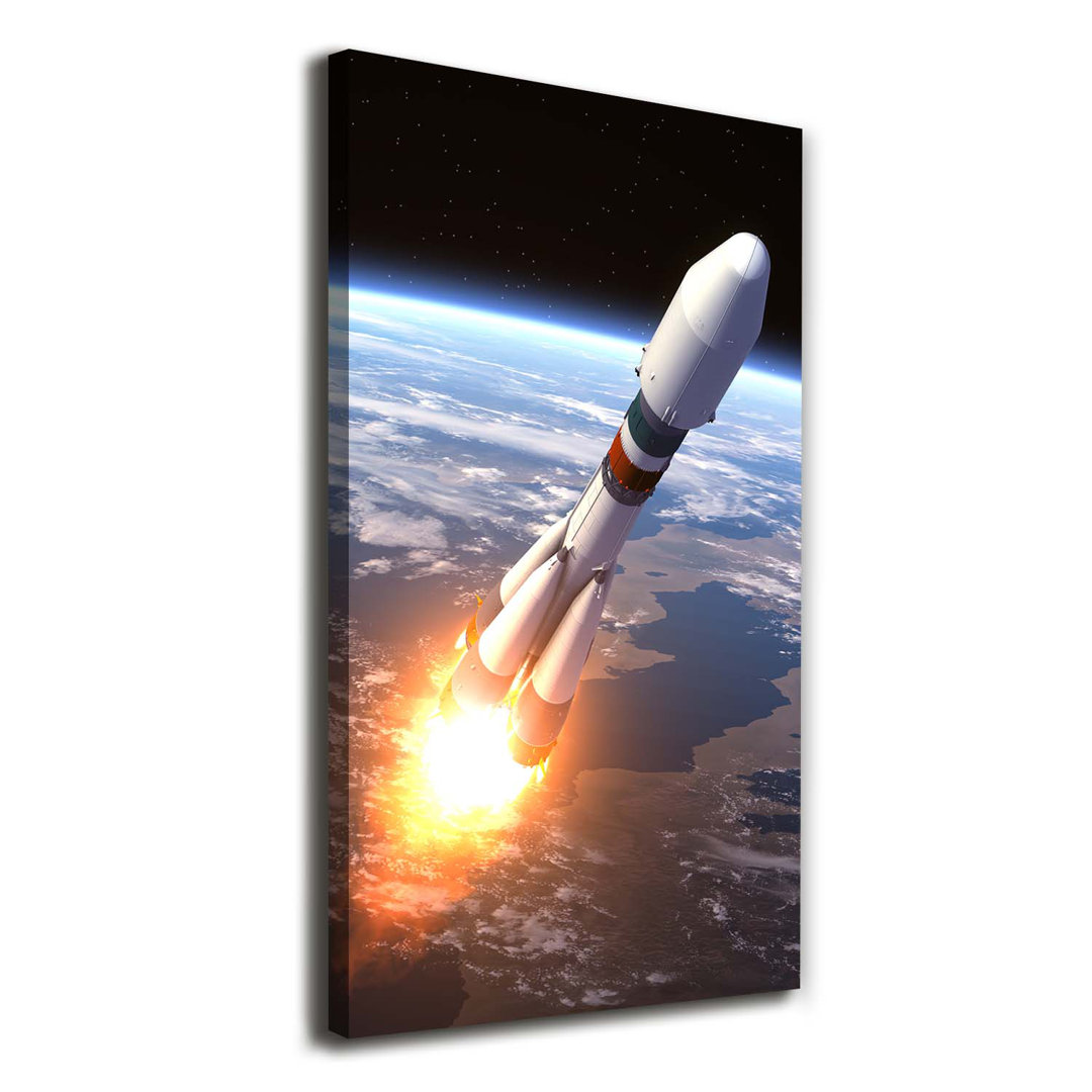 Eine Weltraumrakete - Kunstdrucke auf Leinwand - Wrapped Canvas