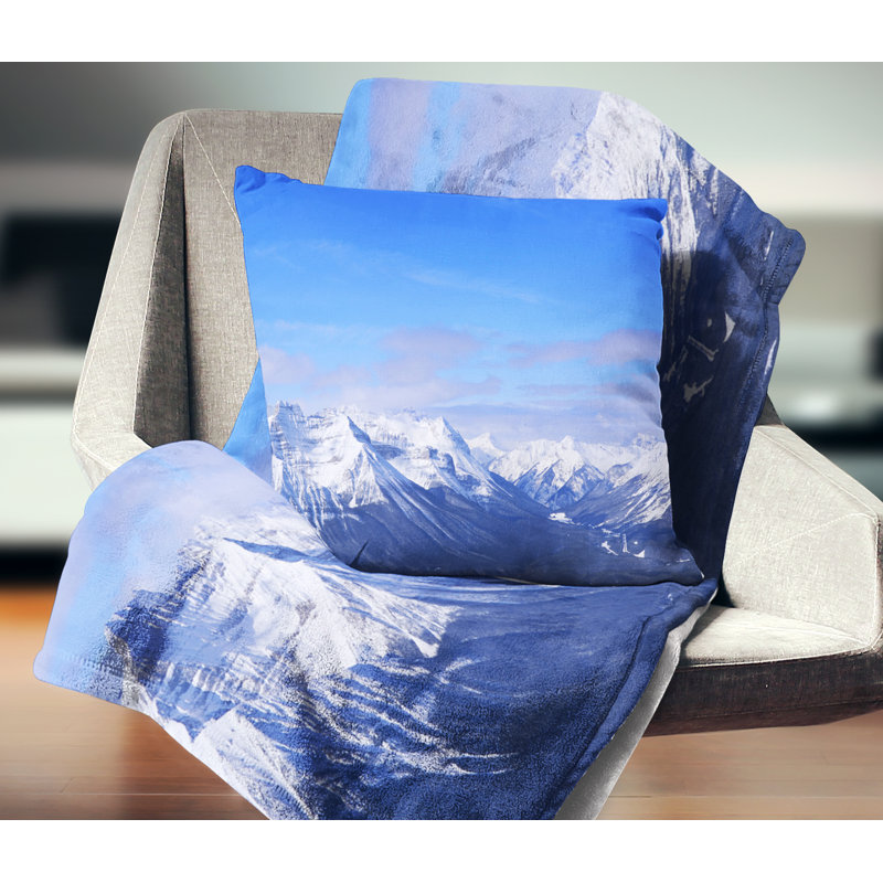 Coussin lombaire Landscape Winter Mountains, Carré, 18 po x 18 po