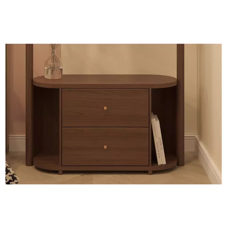 Versatile Elegant Wood Coat Rack & Storage Bench, Dark Walnut