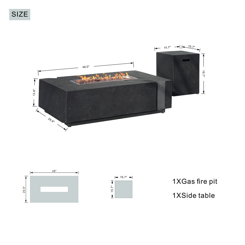 13.8 H Outdoor Fireplaces, Black