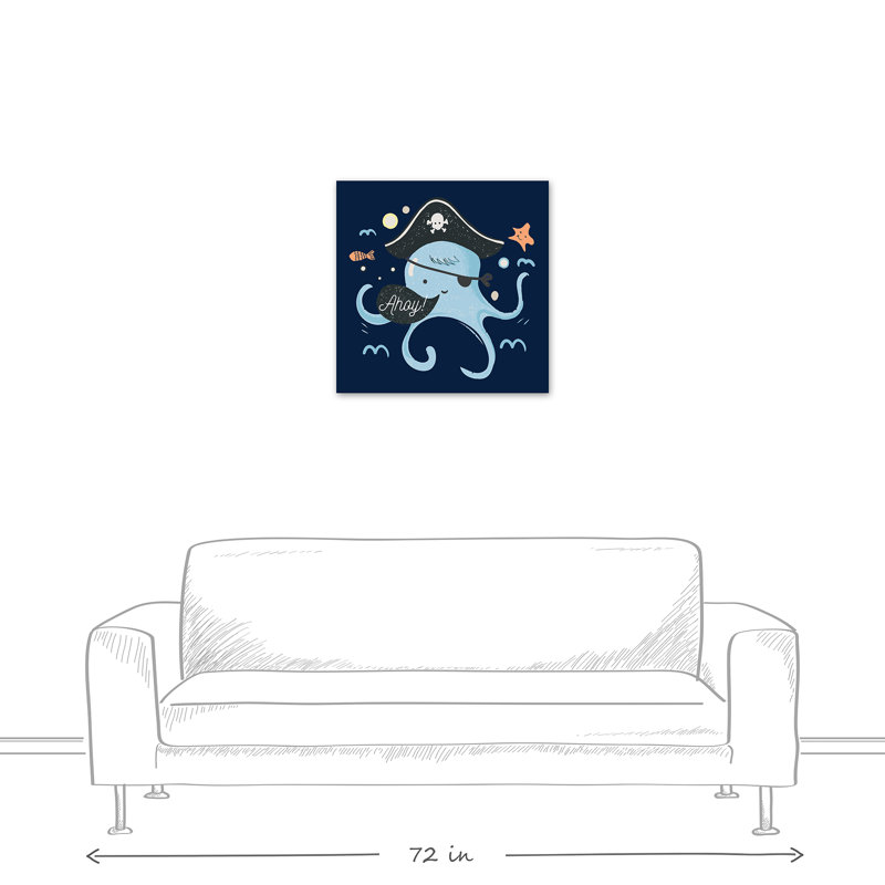 Art sur toile ahoy octopus Babe, H 24 po x l 24 po x P 1,25 po