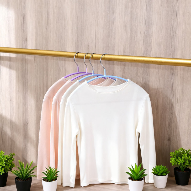 Non-Slip PVC Coated Metal Hangers, 28 Pack (Rainbow)
