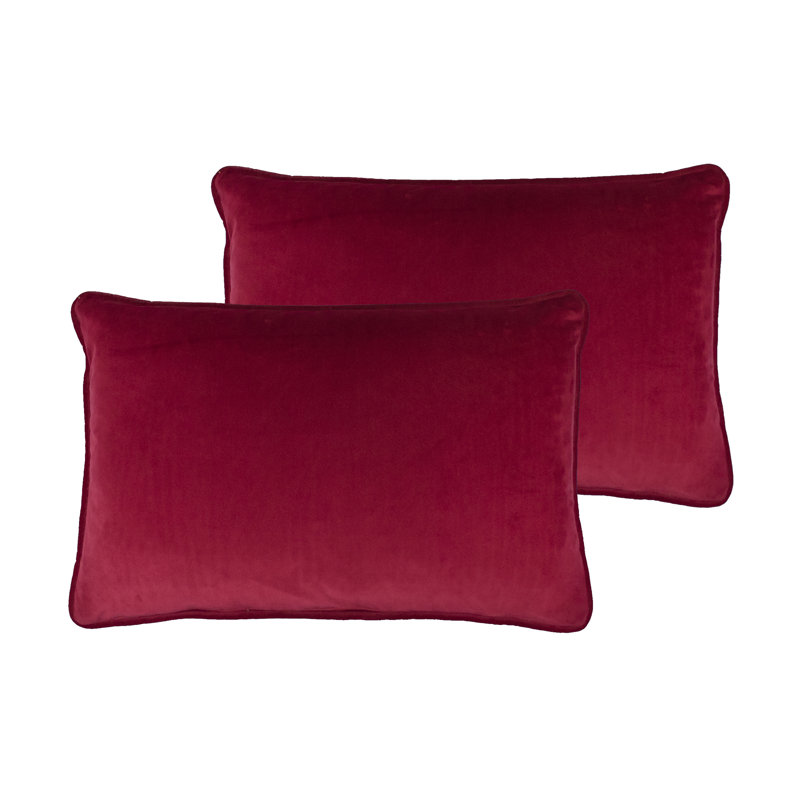 Housse et insert de coussin en velours , Rouge, 13 po x 19 po