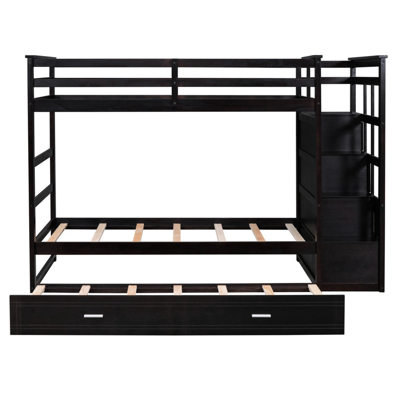 Lit superposé Twintwin avec espace organisé et structure solide - construction en bois massif avec rangement sécuritaire pour les chambres