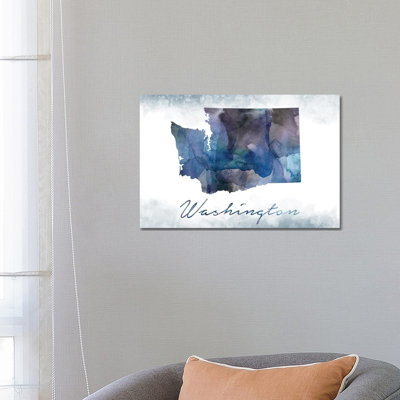 Washington State Bluish - Wrapped Canvas Print