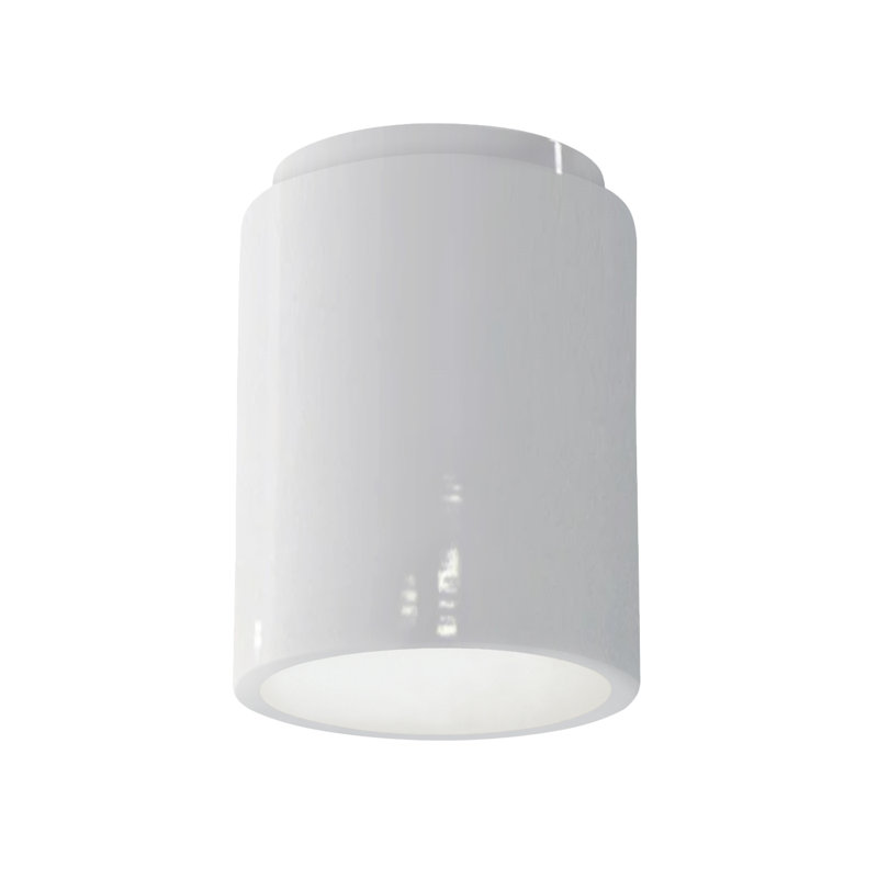 Sumatra Ceramic Flush Mount, Gloss White/Gloss White, LED (Integrated)