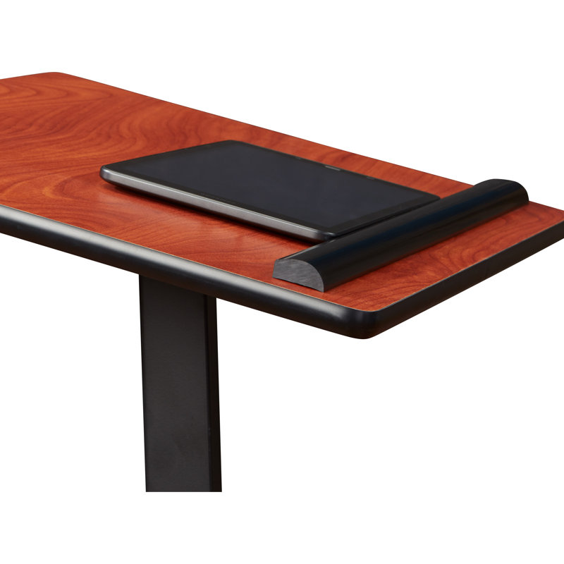 Adjustable Height Cherry and Black Steel Lectern Stand