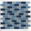 Color Wave 1" x 2" Glass Brick Joint Mosaic Field Tile in Winter Blues-1220127847