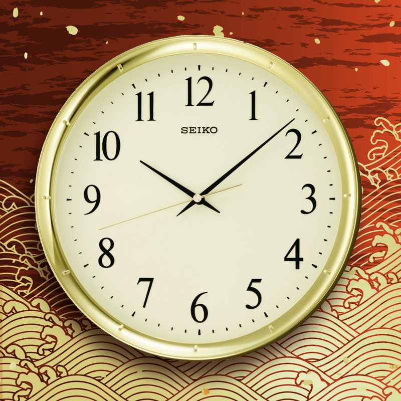 QXA417GLH Wall Clock, Gold, Gold