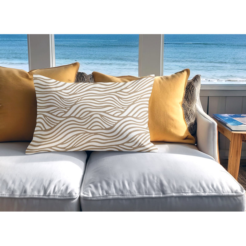 Barnon Reversible Throw Pillow, Beige, 14"H x 20"W