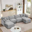 Canapé modulaire moderne en forme de U, chenille confortable et spacieux