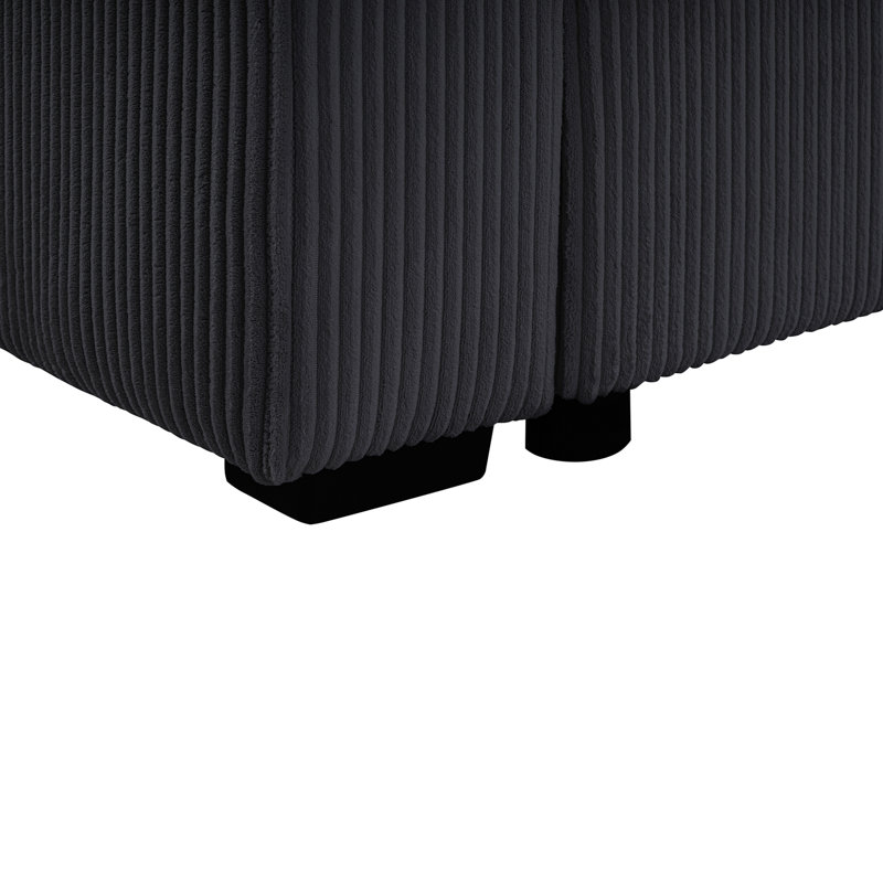 Convertible Sectional Sofa Bed, Black