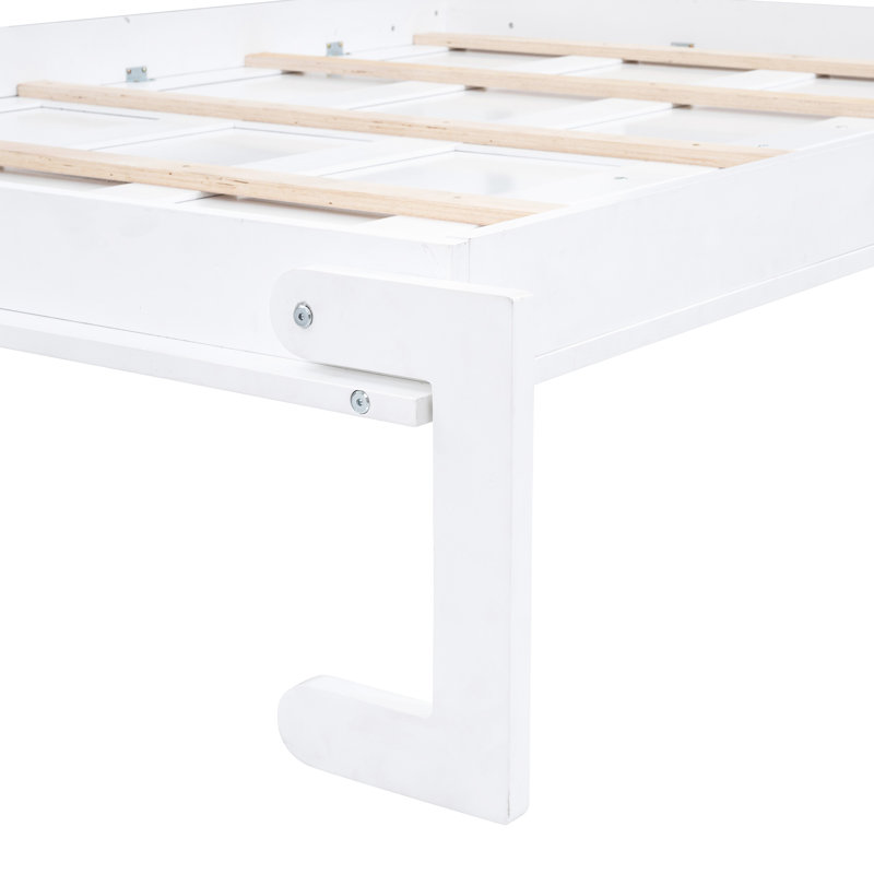 Armoire de lit en blanc - Grand format pour maximiser l'espace et les armoires à matelas confortables avec rehausseur