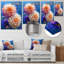 Danse des fleurs de dahlia rose bleu, collage I - impression d'art mural Dahlia-1866715282-1866715280