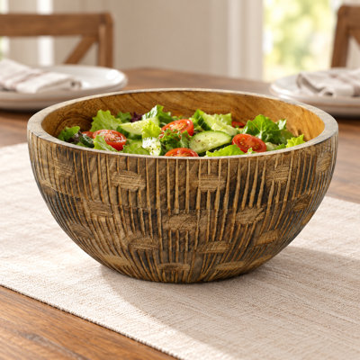  Zoji Valley Mango Wood Bowl – Burnt Finish, Medium