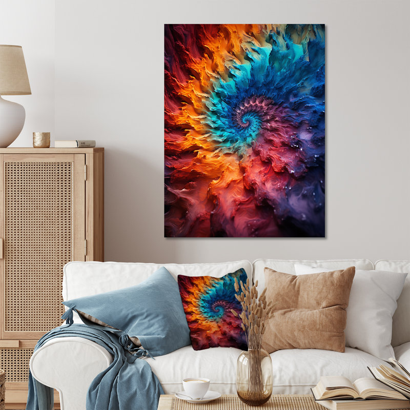 «Colorful Space Fractal Vortex III», reproduction d'art murale en métal Fractal, H 20 po x l 12 po x P 1 po