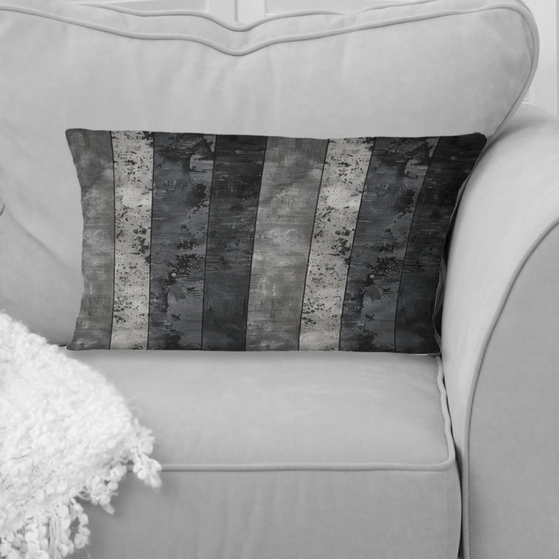 Dark Gray Stripes - Transitional Lumbar Pillow