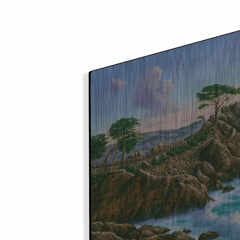 «Lone Cypress, Carmel, CA» par Eduardo Camoes, art mural en métal, H 16 po x l 24 po