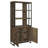 Rustic Oak Herringbone 2-Door Bookcase