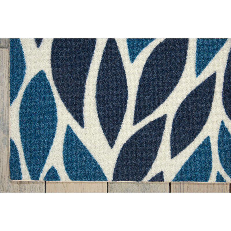 tapis intérieur/extérieur bleu Sheedy, Rectangulaire 10 pi x 13 pi