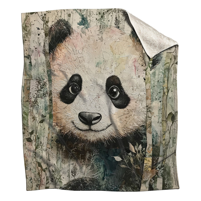 Panda In Bamboo Forest Blankets, 60in W x 80in H